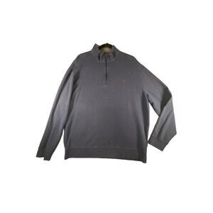 Polo Ralph Lauren Men's Quarter Zip Navy Blue Pullover Casual Sweater, Size: XL